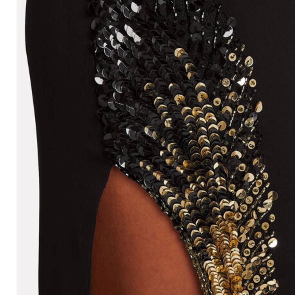 Haney Gia Long Sleeve Embellished Slit Dress/Gown Sz 8 - Picture 5 of 7